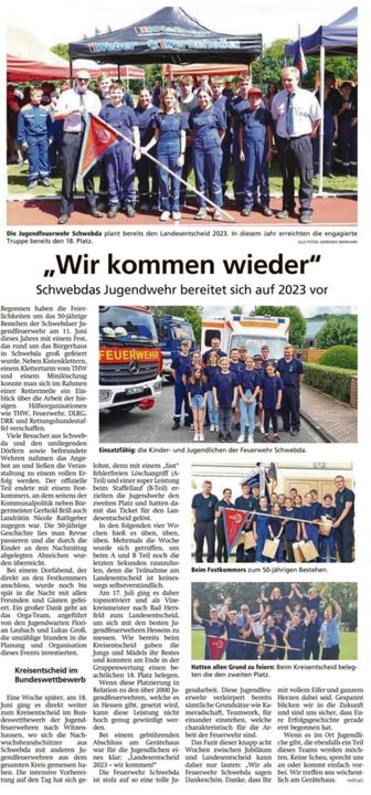 Jugendfeuerwehr Schwebda beim Landesentscheid